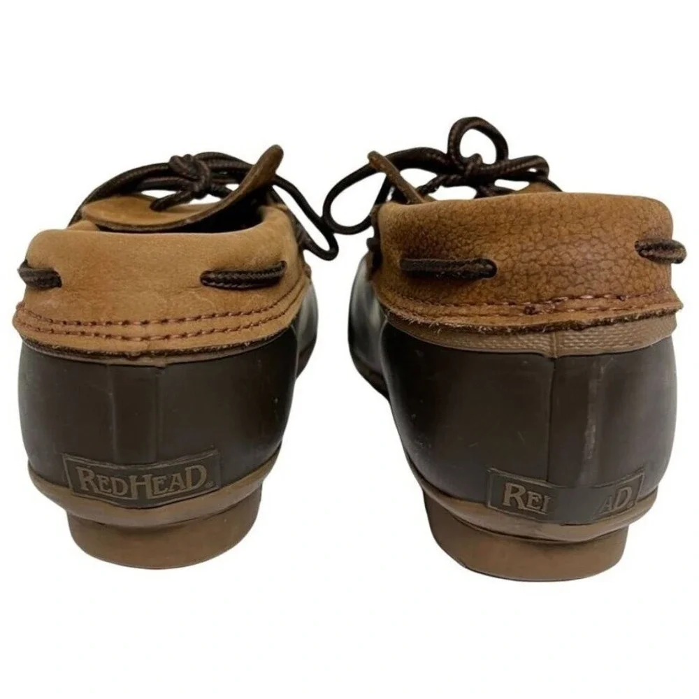 RedHead Womens Brown Leather Rubber Duck Shoes Thinsulate Rain Boots‎ Size 6